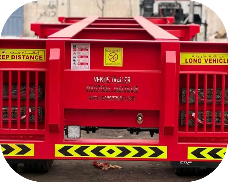 Lowbed trailers Dubai used for transporting heavy machinery and oversized cargo.