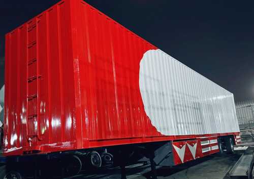 "Box trailer in Dubai used for secure and weather-protected cargo transport"








